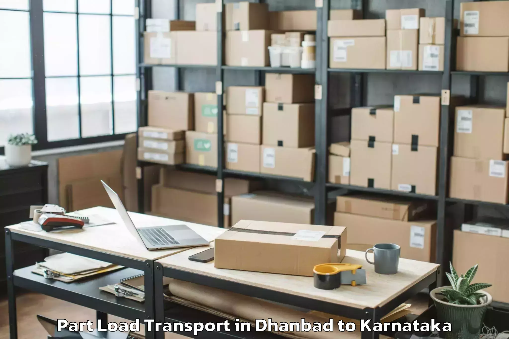 Dhanbad to Kannada University Vidyaranya Part Load Transport Booking